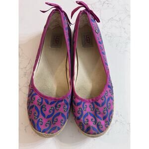 UGG Indah Marrakech Espadrille Flats Slip On Women’s Size 9 Pink Blue Now
